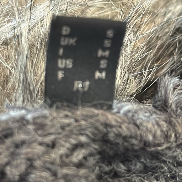 Esprit Faux Fur Collar Wrap Grey Knit Cardigan Belted Size Small - Picture 11 of 14